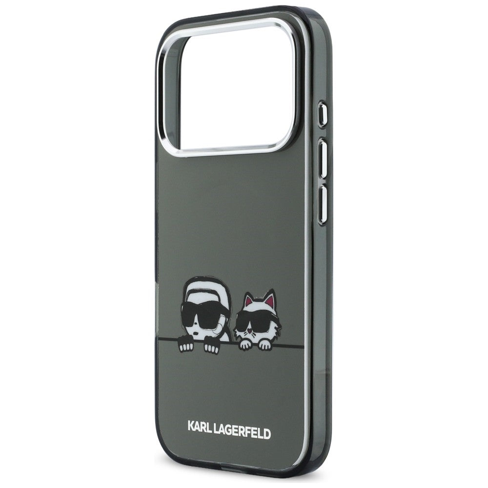 Karl Lagerfeld IML Karl & Choupette Peekaboo Logo MagSafe Case til iPhone 17 Pro - sort
