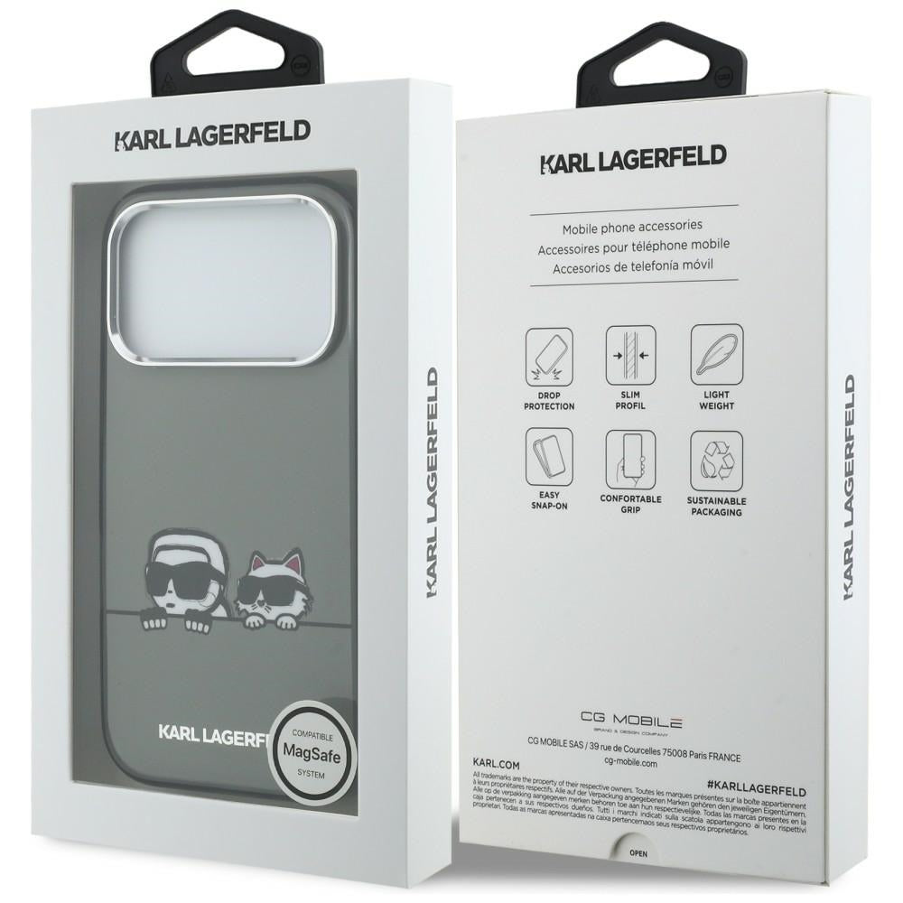 Karl Lagerfeld IML Karl & Choupette Peekaboo Logo MagSafe Case til iPhone 17 Pro - sort