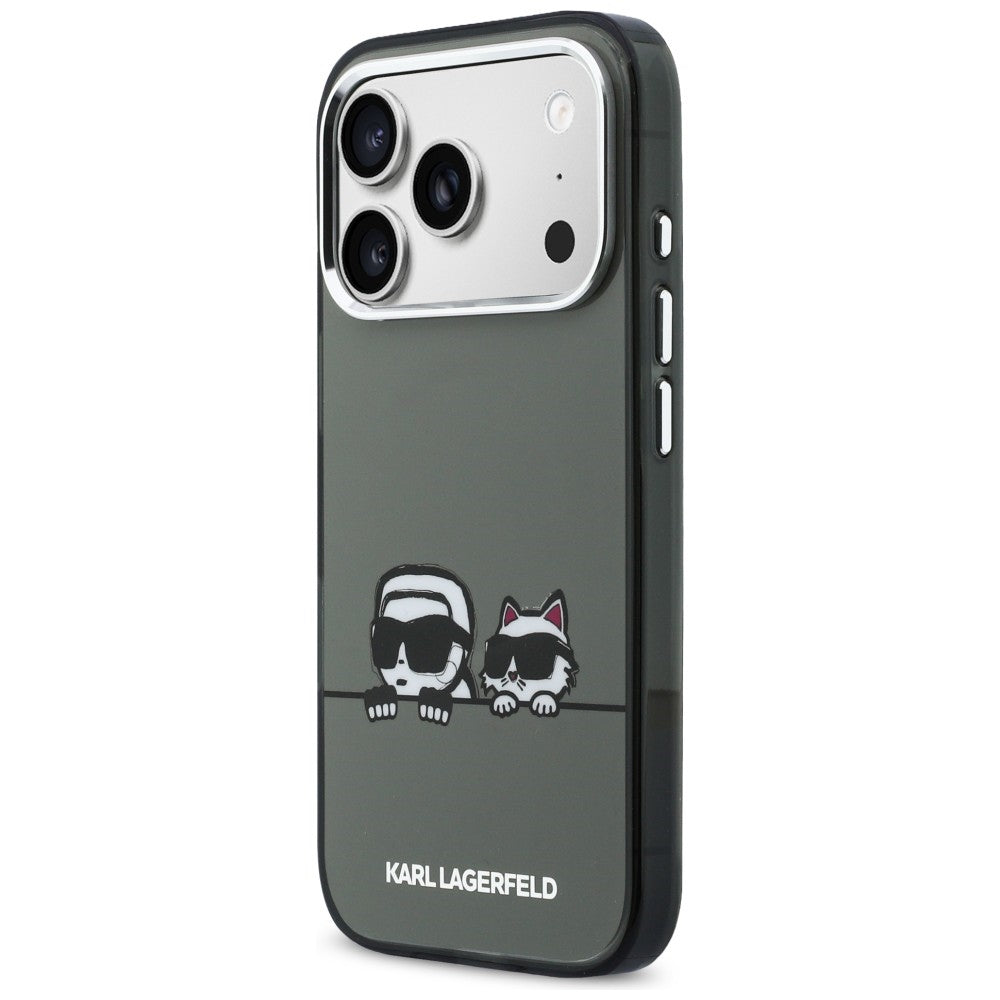 Karl Lagerfeld IML Karl & Choupette Peekaboo Logo MagSafe Case til iPhone 17 Pro Max - sort