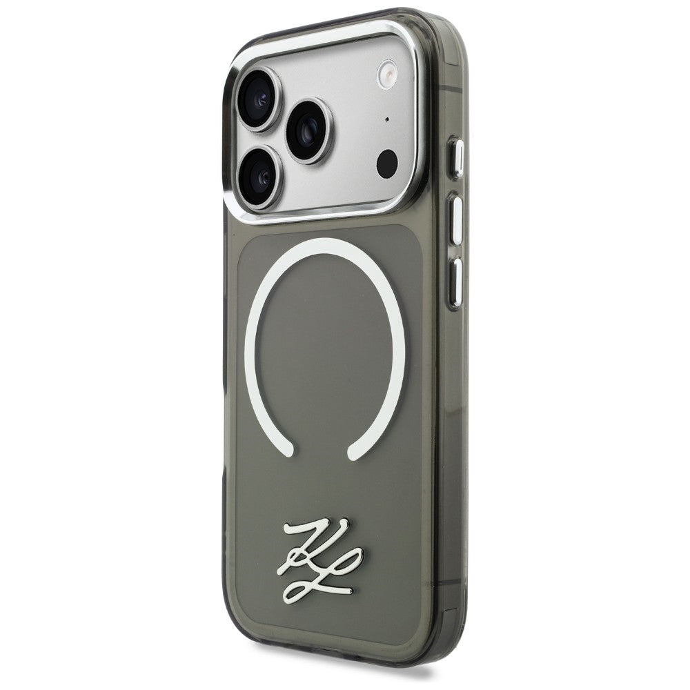 Karl Lagerfeld IML KL Script Logo MagSafe Case til iPhone 17 Pro - sort