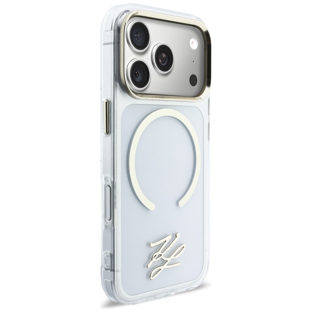 Karl Lagerfeld IML KL Script Logo MagSafe Case til iPhone 17 Pro Max - Klar