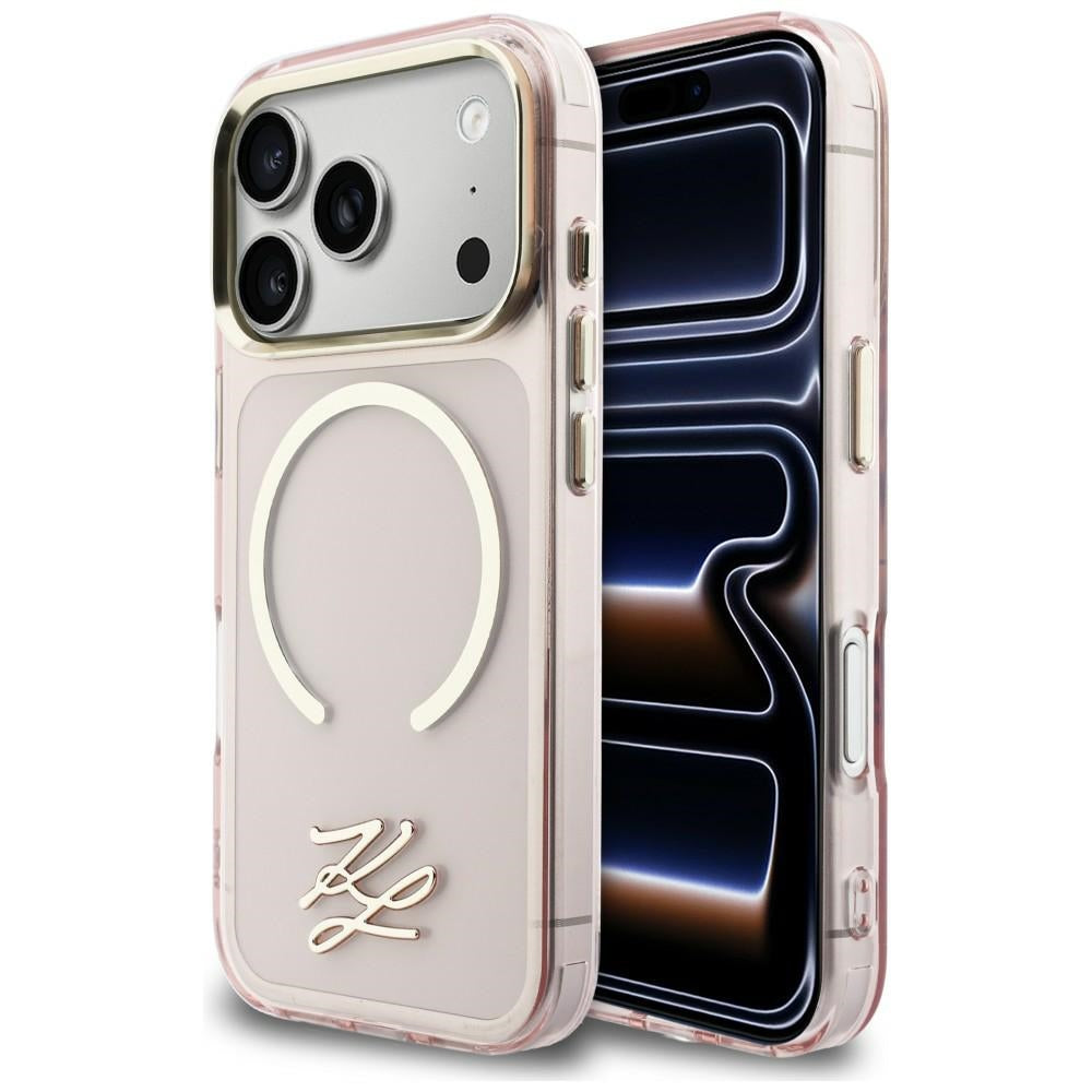 Karl Lagerfeld IML KL Script Logo MagSafe Case til iPhone 17 Pro Max - Pink