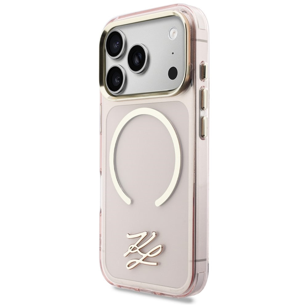 Karl Lagerfeld IML KL Script Logo MagSafe Case til iPhone 17 Pro Max - Pink