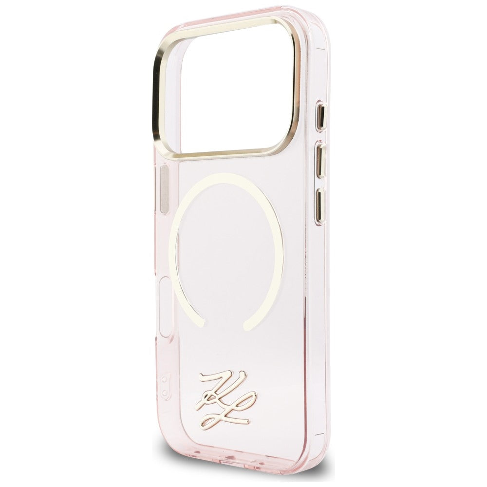 Karl Lagerfeld IML KL Script Logo MagSafe Case til iPhone 17 Pro Max - Pink