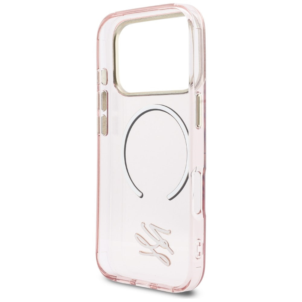 Karl Lagerfeld IML KL Script Logo MagSafe Case til iPhone 17 Pro Max - Pink