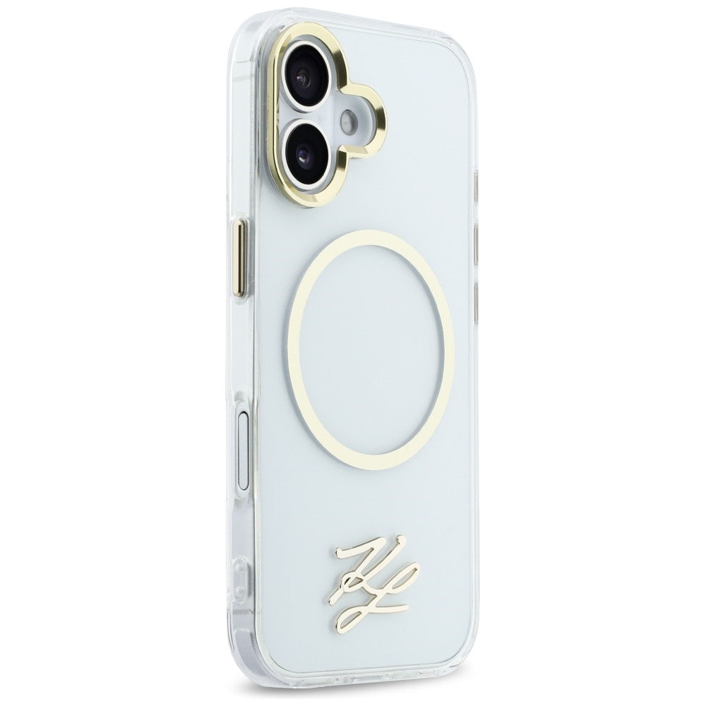 Karl Lagerfeld IML KL Script Logo MagSafe Case til iPhone 17 - Gennemsigtig