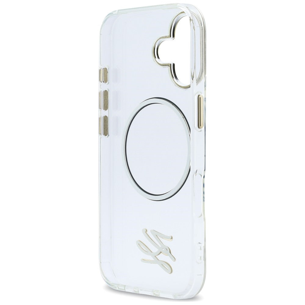 Karl Lagerfeld IML KL Script Logo MagSafe Case til iPhone 17 - Gennemsigtig