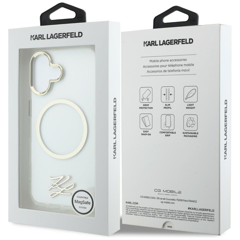 Karl Lagerfeld IML KL Script Logo MagSafe Case til iPhone 17 - Gennemsigtig