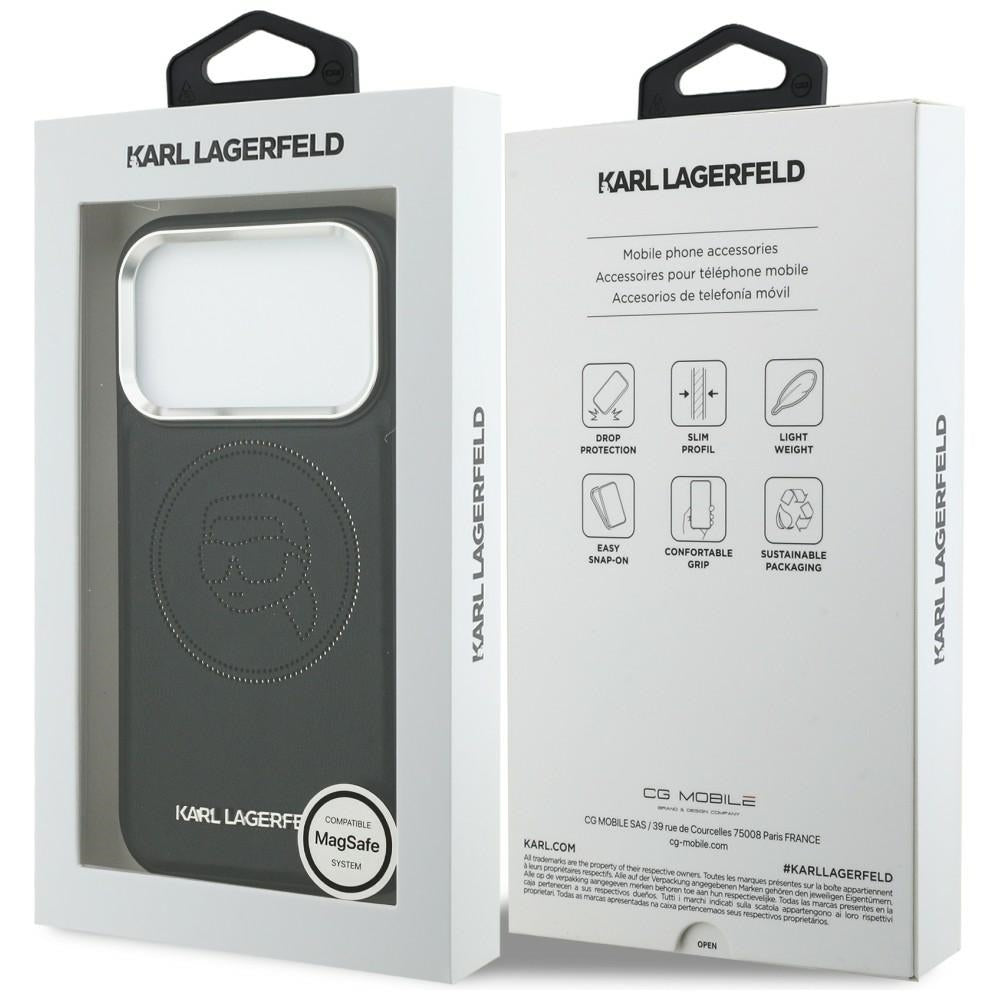 Karl Lagerfeld K Head Point Logo MagSafe Case til iPhone 17 Pro Max - sort