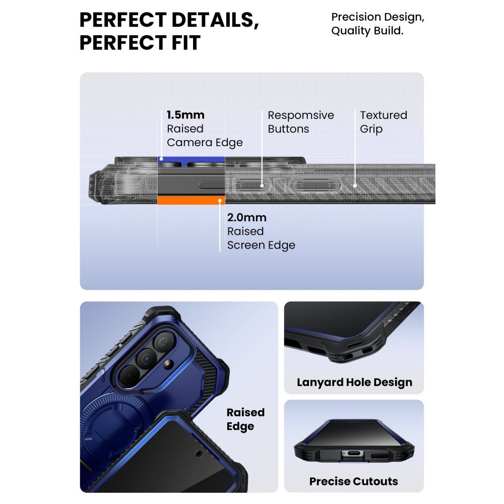 Supcase ArmorBox Mag MagSafe Case til Samsung Galaxy S26 - Navy Blue og Black