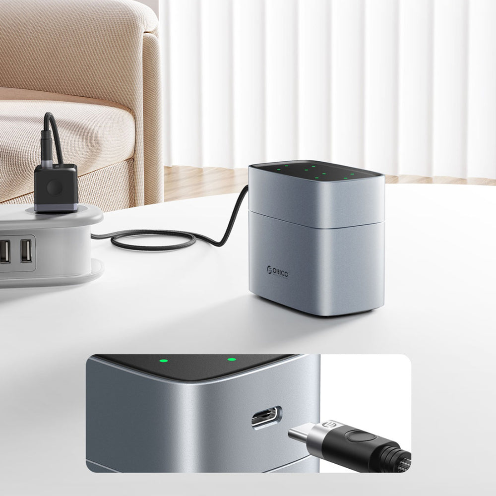 Orico EV8 AA Lithium Battery Charger with Storage Function - Silver