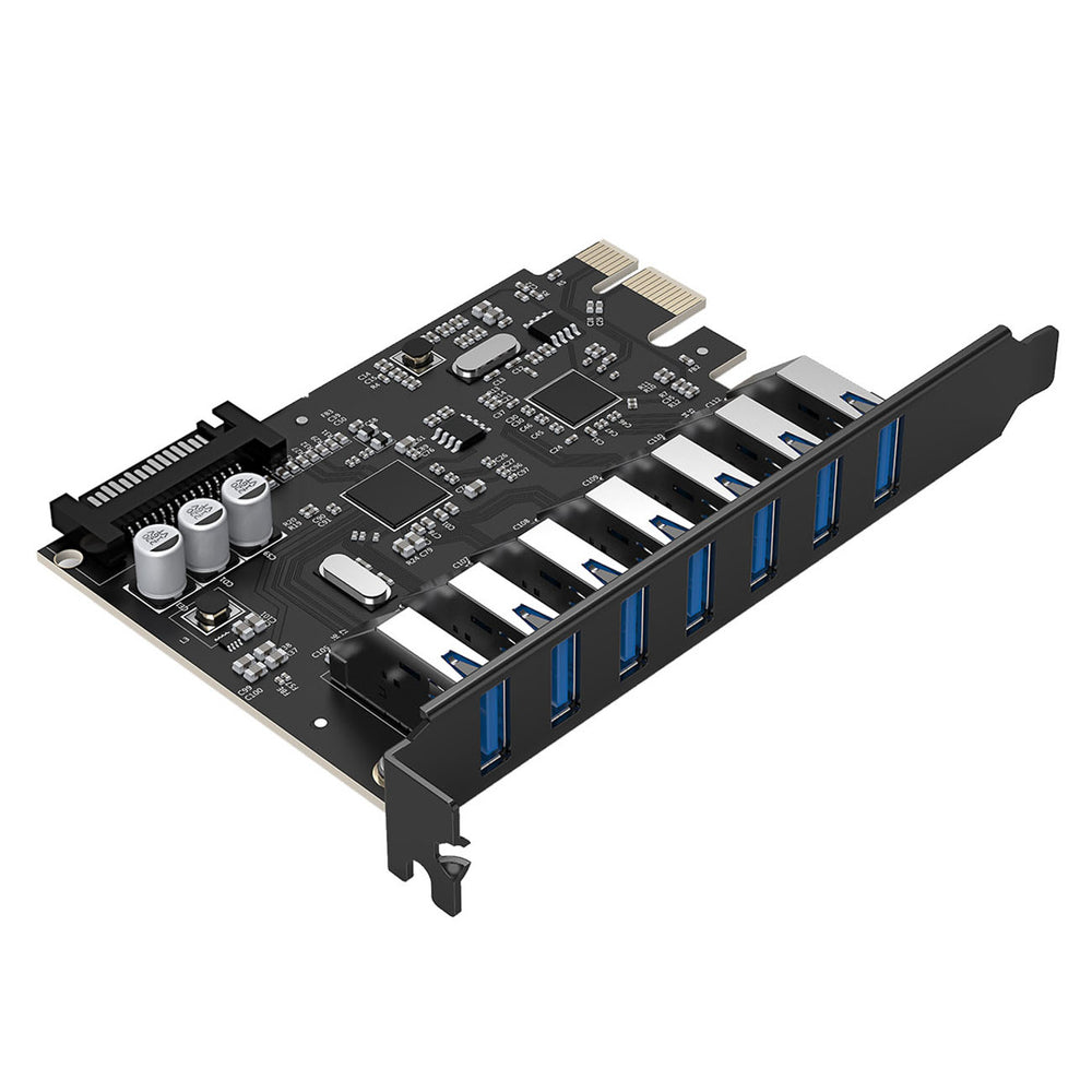 Orico PVU3 PCI-E 7x USB 3.0 Expansion Card for Desktop - Black