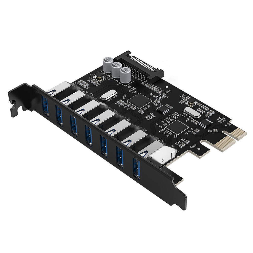 Orico PVU3 PCI-E 7x USB 3.0 Expansion Card for Desktop - Black