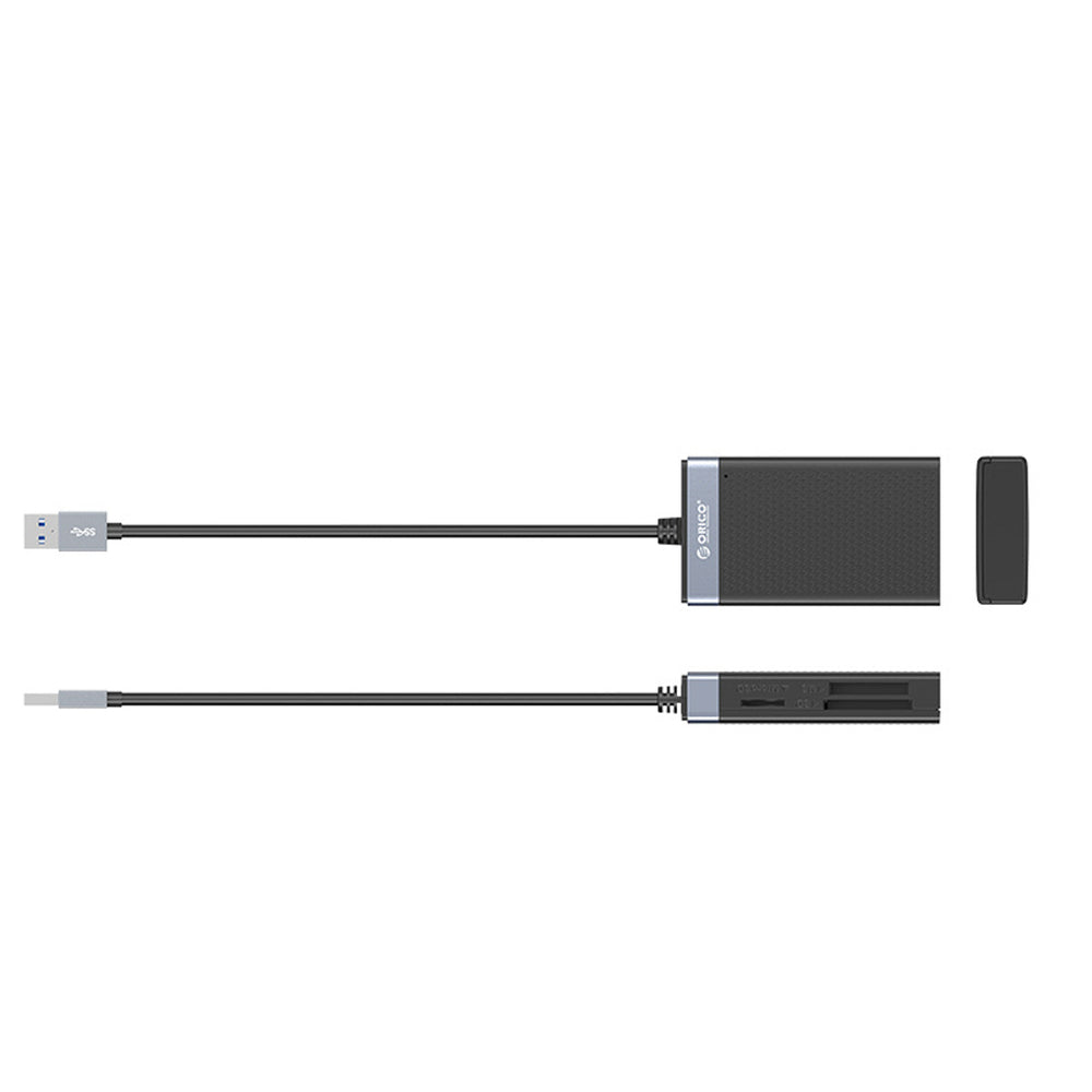 Orico CL4D-A3 USB-A 3.0 SD microSD CF MS 5 Gb/s Memory Card Reader - Black and Silver
