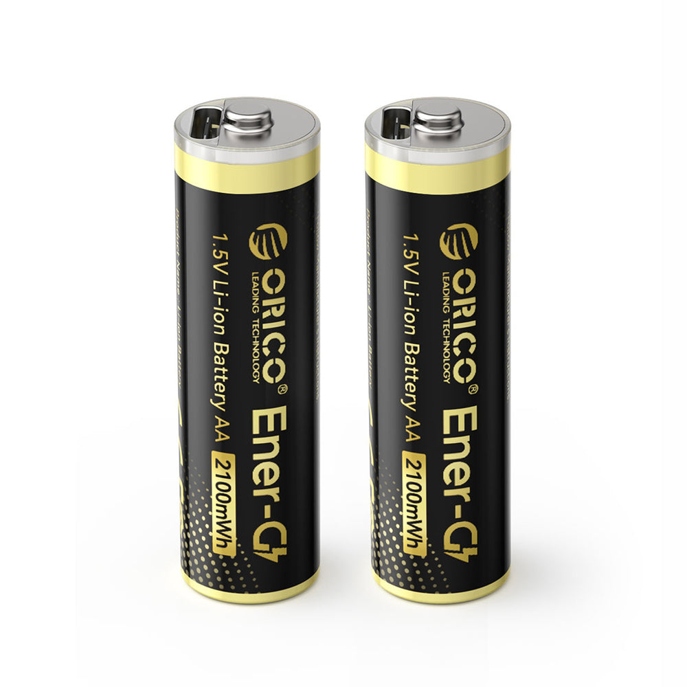 Orico Ener-G EG5C Lithium Battery 1.5V 2100mWh AA USB-C Rechargeable Battery with Charging Cable 2 pcs.