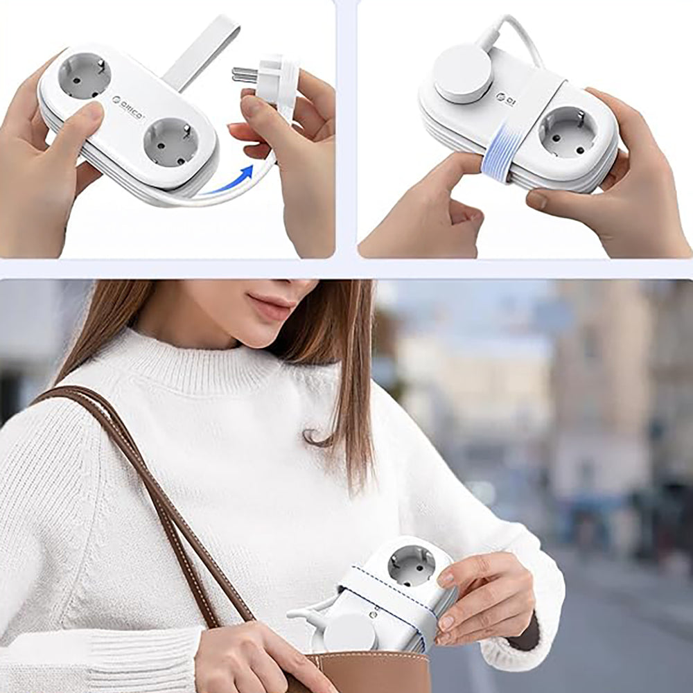 Orico APP 15.5W 5in1 Power Strip 2x AC + 2x USB-A + 1x USB-C - White
