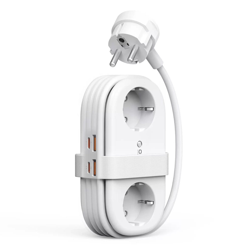 Orico AP3 20W GaN 5in1 Power Strip 2x AC + 2x USB-A + 1x USB-C - White