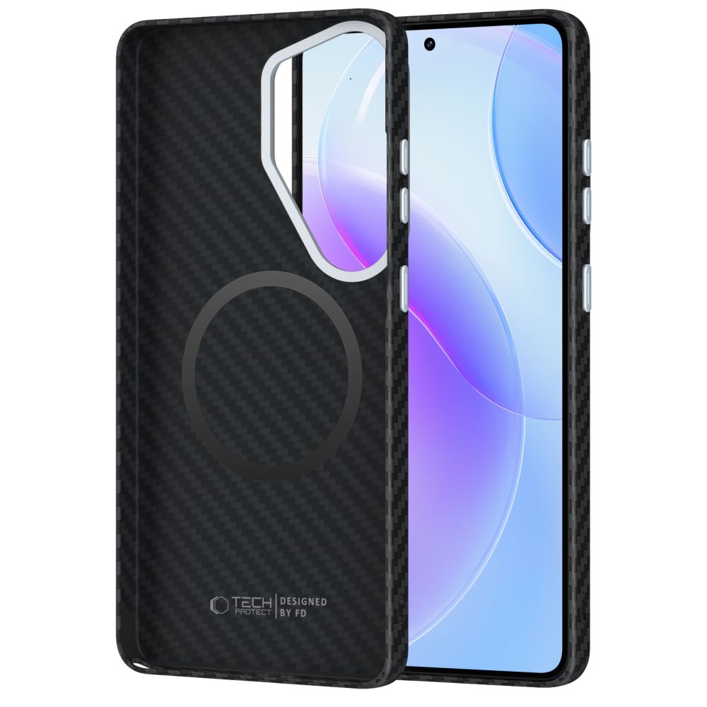 Tech-Protect Ion Carbon MagSafe Case til Samsung Galaxy S26 Ultra - sort og sølv