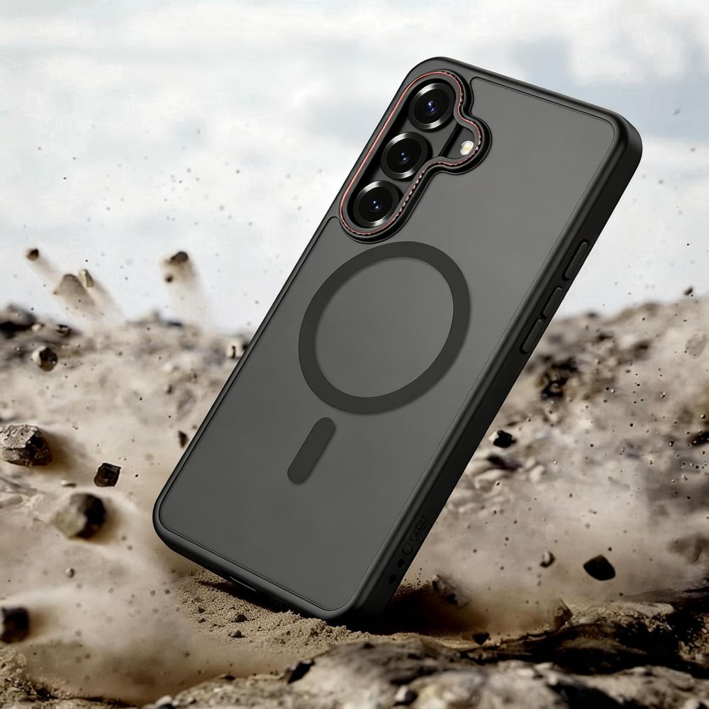 Tech-Protect MagCam MagSafe Case til Samsung Galaxy S26+ - sort og rød