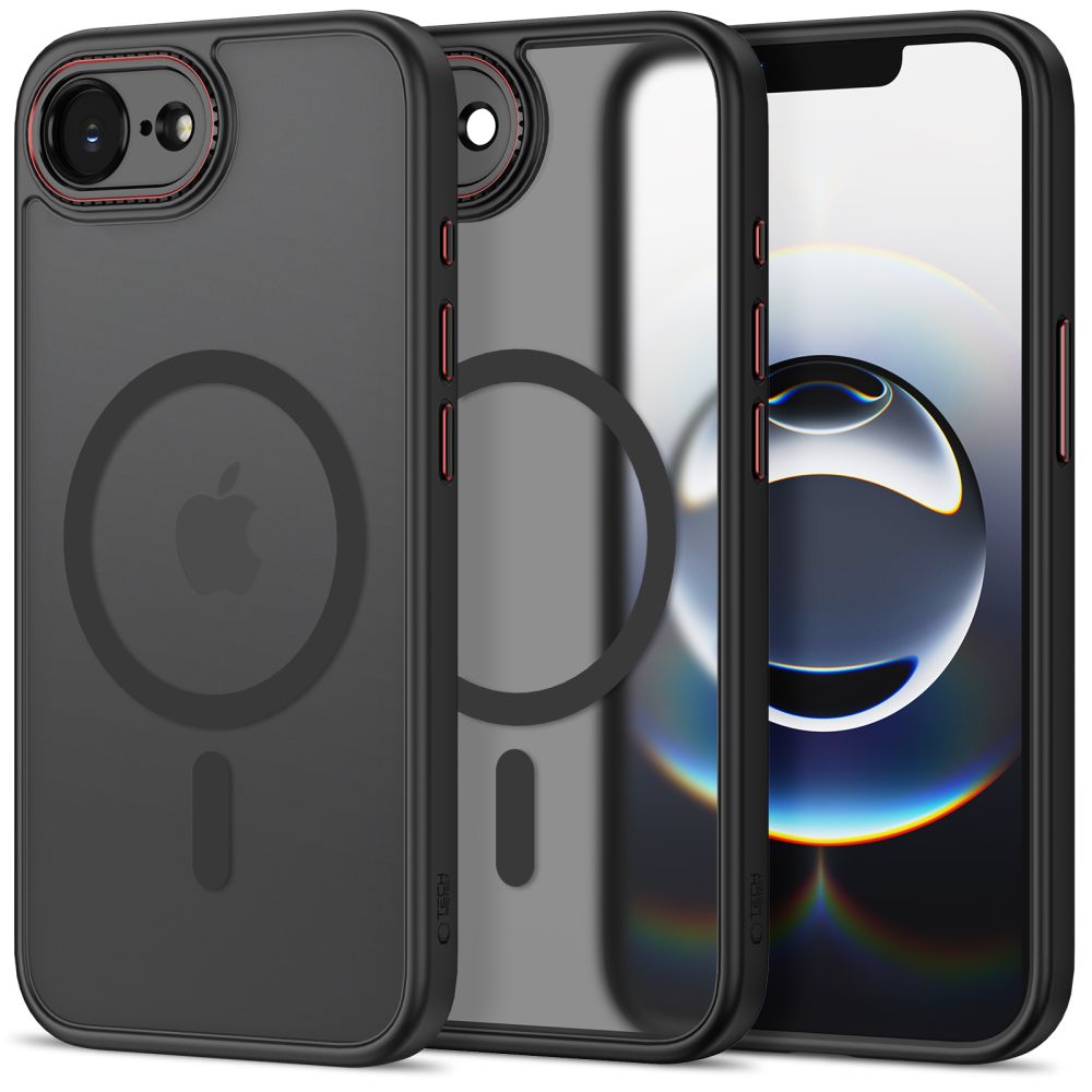 Tech-Protect MagCam Case til iPhone 16E / 17E - Halvt gennemsigtigt