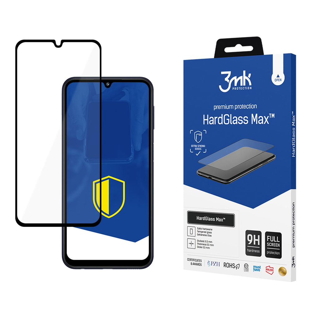 Forstærket Full Coverage Hærdet Glas 3mk HardGlass Max Black til Samsung Galaxy M34 5G