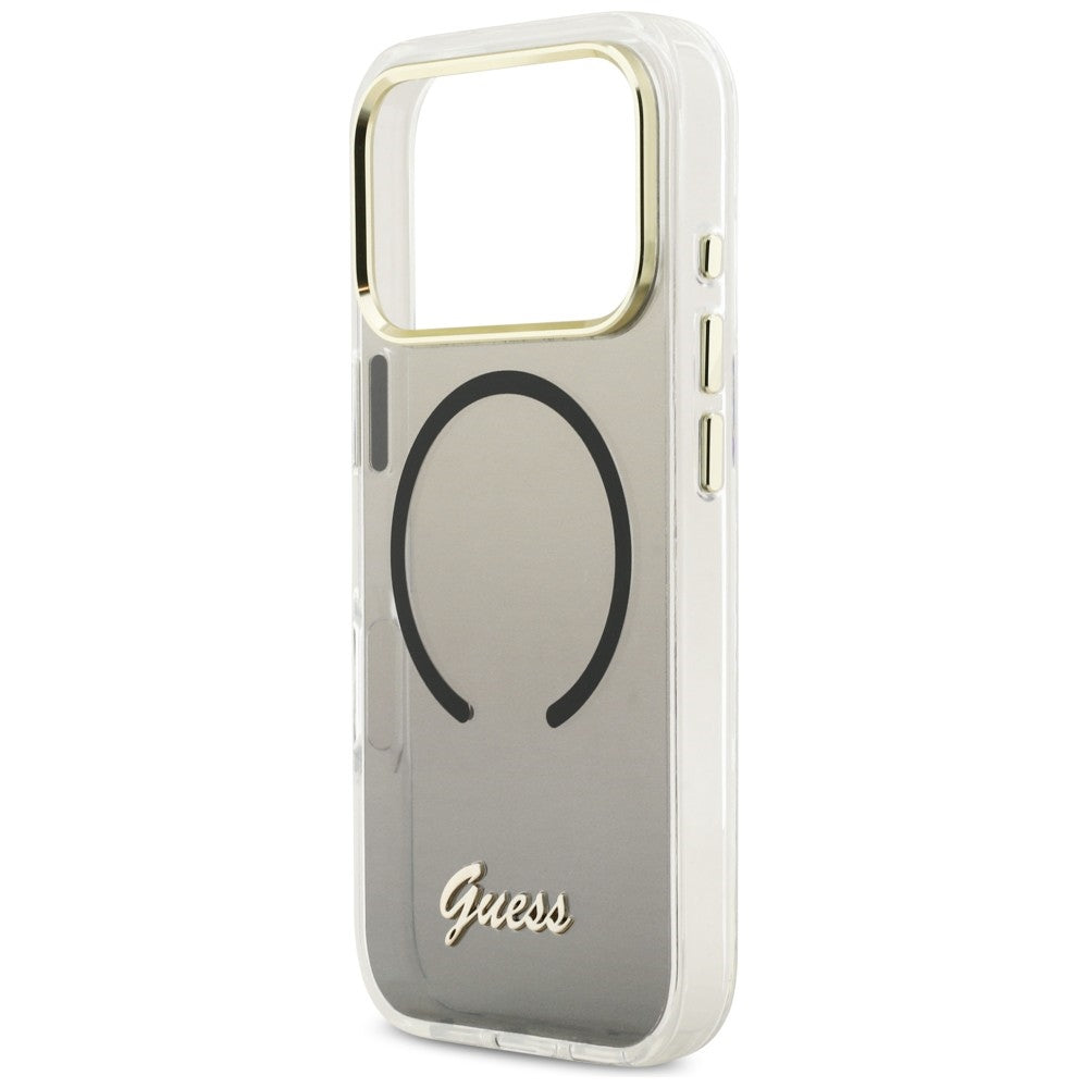 Guess IML Gradient Script Metal MagSafe Case til iPhone 17 Pro - sort