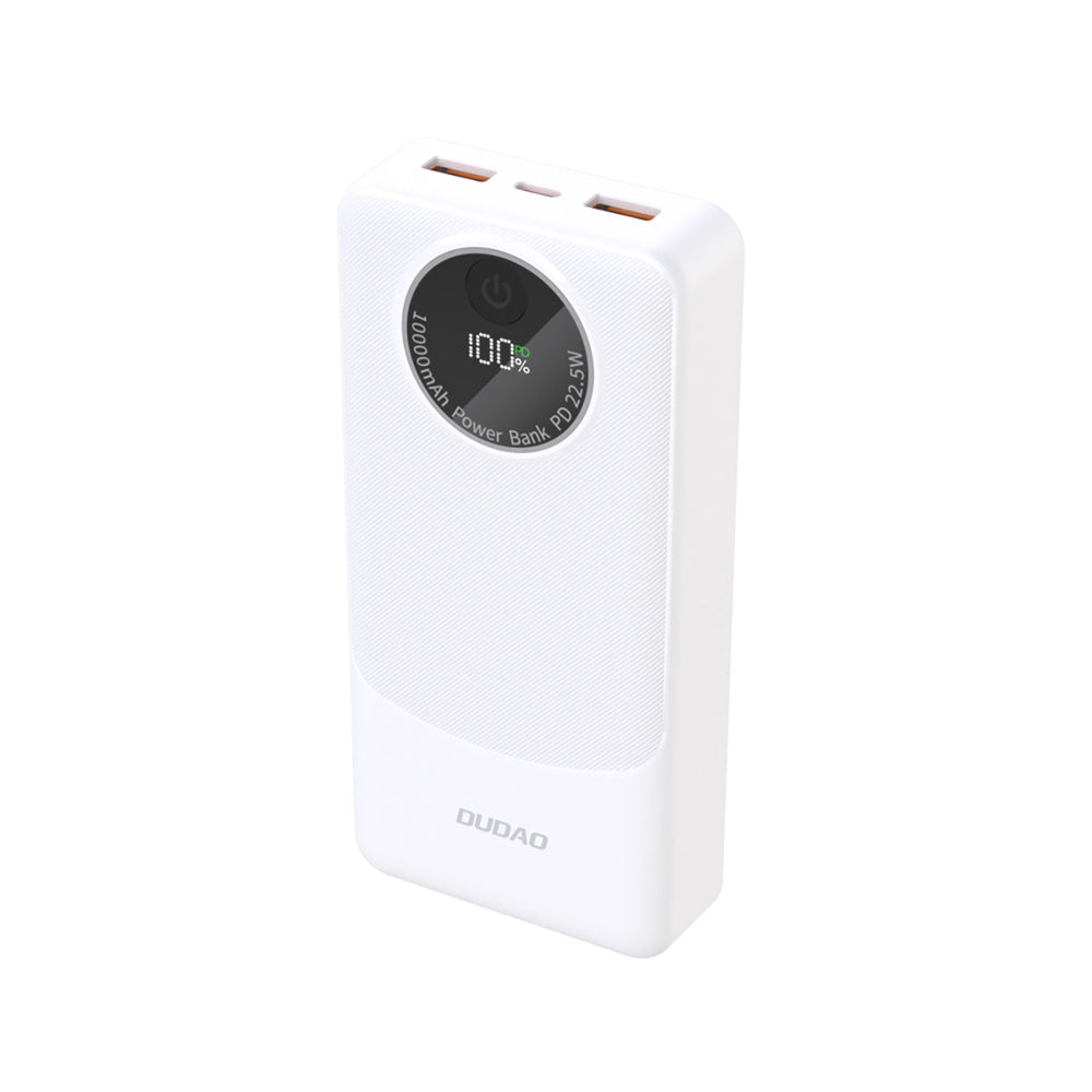 Dudao K12Pro Power Bank 22.5W PD 20000mAh USB-A, USB-C - Hvid