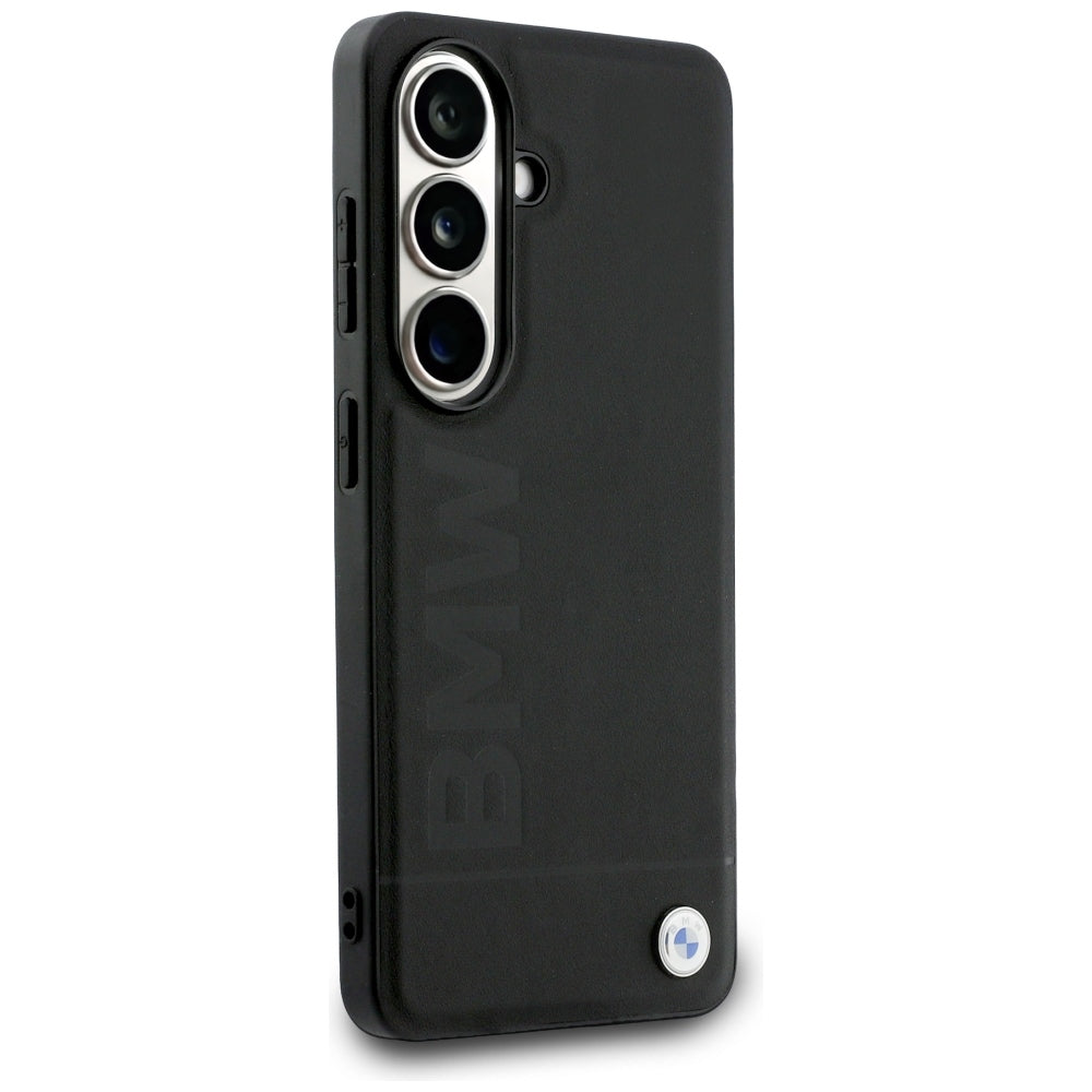BMW læder Hot Stamp MagSafe Case til Samsung Galaxy S26 - sort