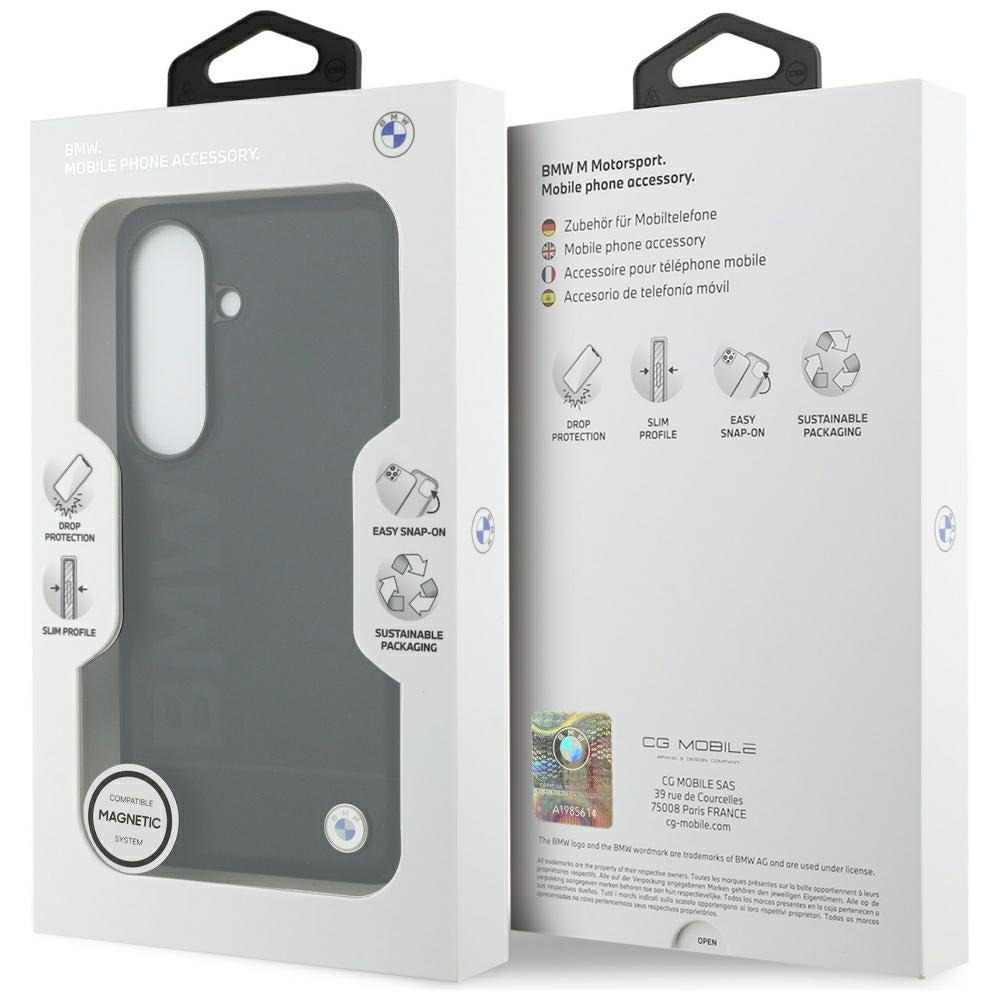 BMW læder Hot Stamp MagSafe Case til Samsung Galaxy S26 - sort