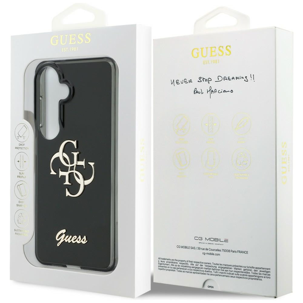 Guess IML Big Metal 4G Script-kasse til Samsung Galaxy S26 - sort