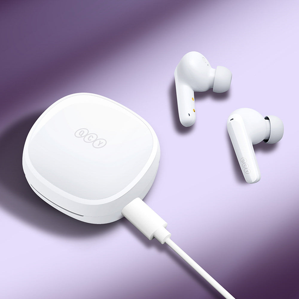 QCY T13X In-Ear Headphones med ENC IPX5 Bluetooth 5.3 - Hvid