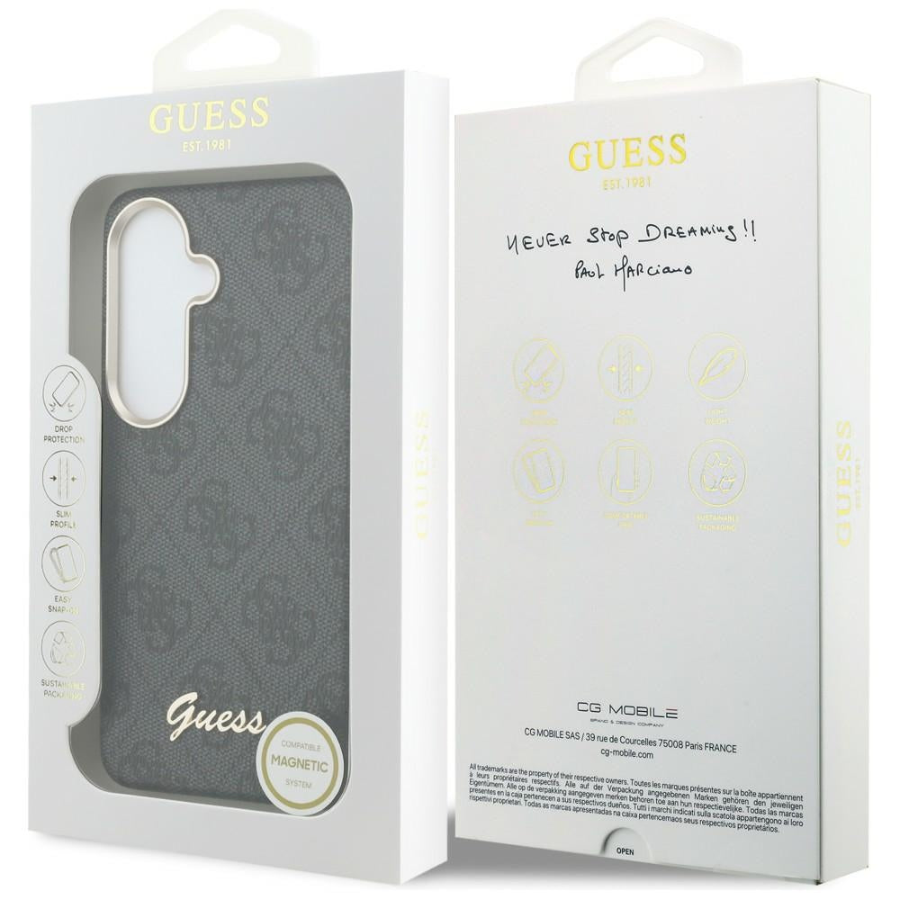 Guess 4G Script MagSafe Case for Samsung Galaxy S26 - Black