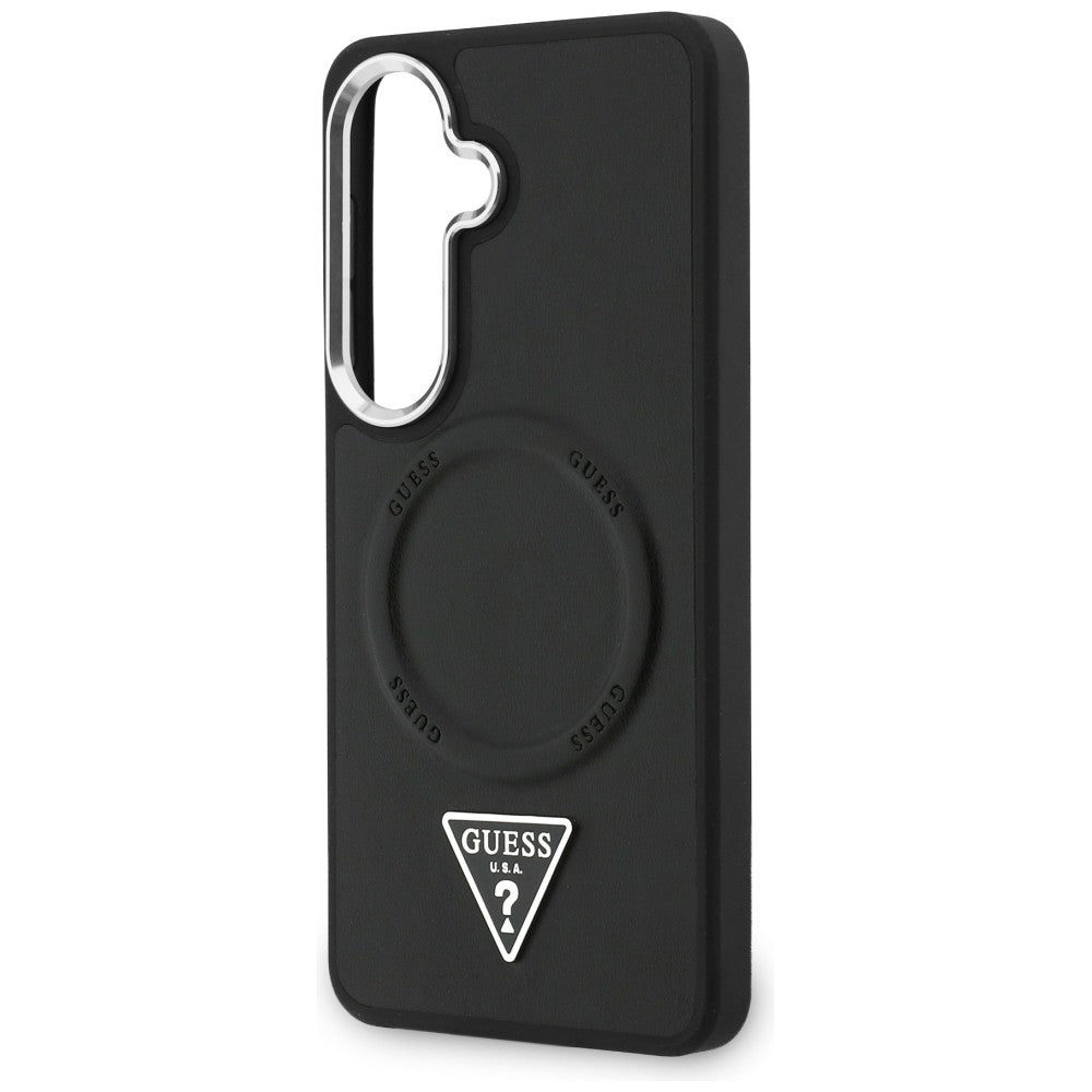 Guess Embossed Ring Triangle Logo MagSafe-kasse til Samsung Galaxy S26 - sort