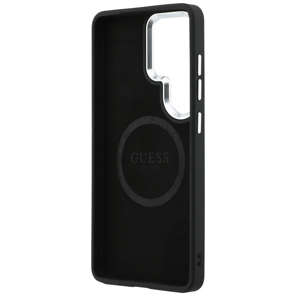 Guess Embossed Ring Triangle Logo MagSafe Case til Samsung Galaxy S26 Ultra - sort