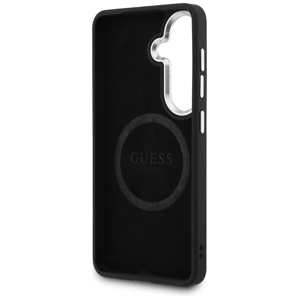 Guess Fixed Glitter Triangle MagSafe-kasse til Samsung Galaxy S26+ - sølv