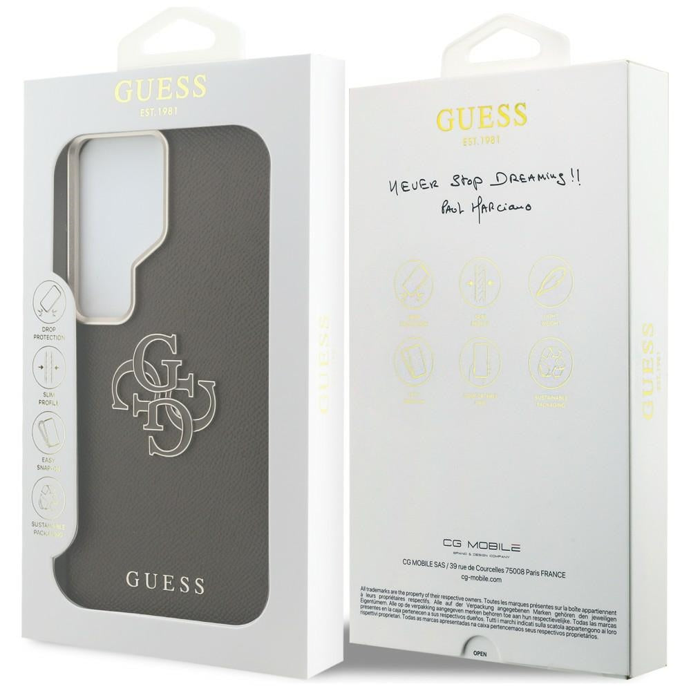 Guess Grained Big 4G Metal Logo Case til Samsung Galaxy S26 Ultra - Brown