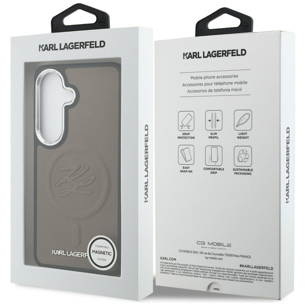 Karl Lagerfeld Embossed Ring Initialer MagSafe Case til Samsung Galaxy S26 - Brown