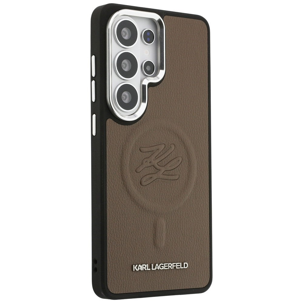 Karl Lagerfeld Embossed Ring Initialer MagSafe Case til Samsung Galaxy S26 Ultra - Brown