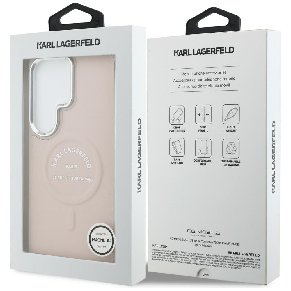 Karl Lagerfeld Embossed Ring RSG Logo MagSafe Case til Samsung Galaxy S26 Ultra - Pink