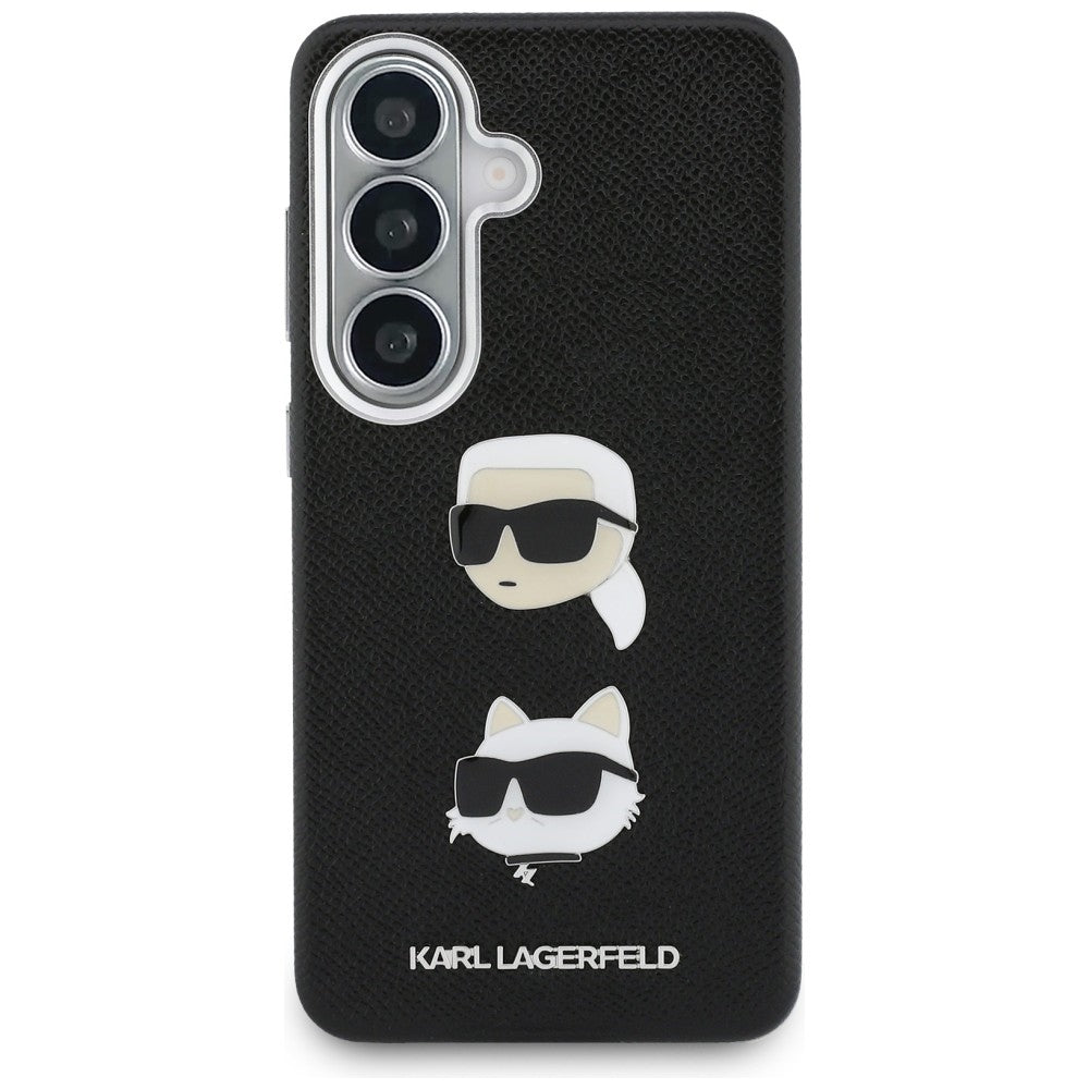 Karl Lagerfeld Saffiano Dobbelthovedet metalfoder til Samsung Galaxy S26 - sort