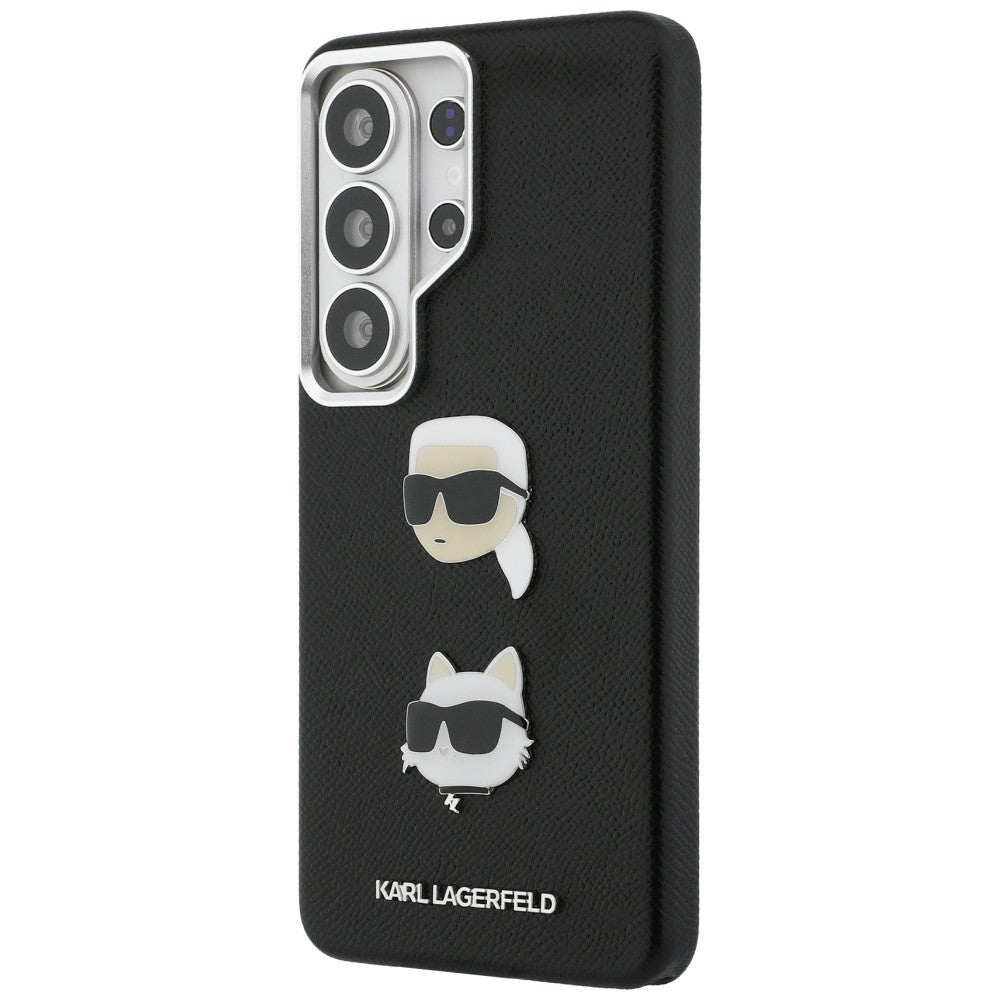 Karl Lagerfeld Saffiano Dobbelthovedet metalfoder til Samsung Galaxy S26 Ultra - sort