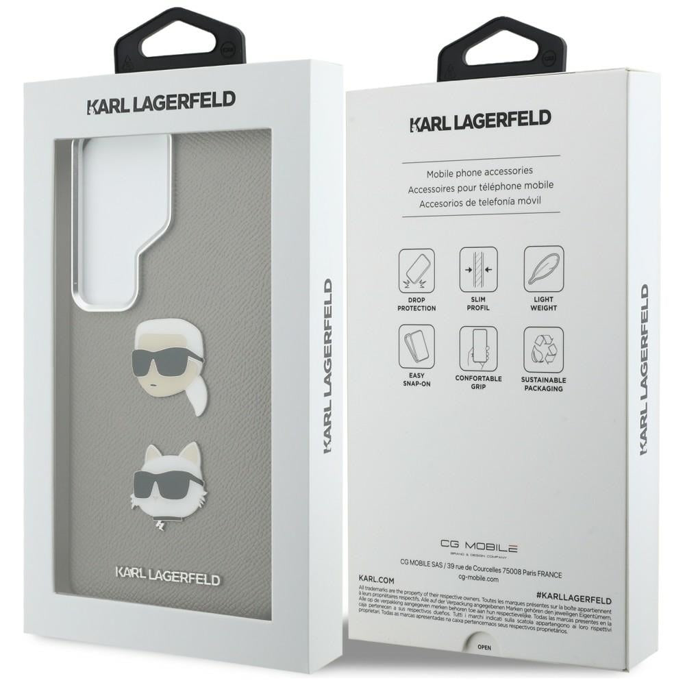Karl Lagerfeld Saffiano Double Heads Metallkasse til Samsung Galaxy S26 Ultra - sølv