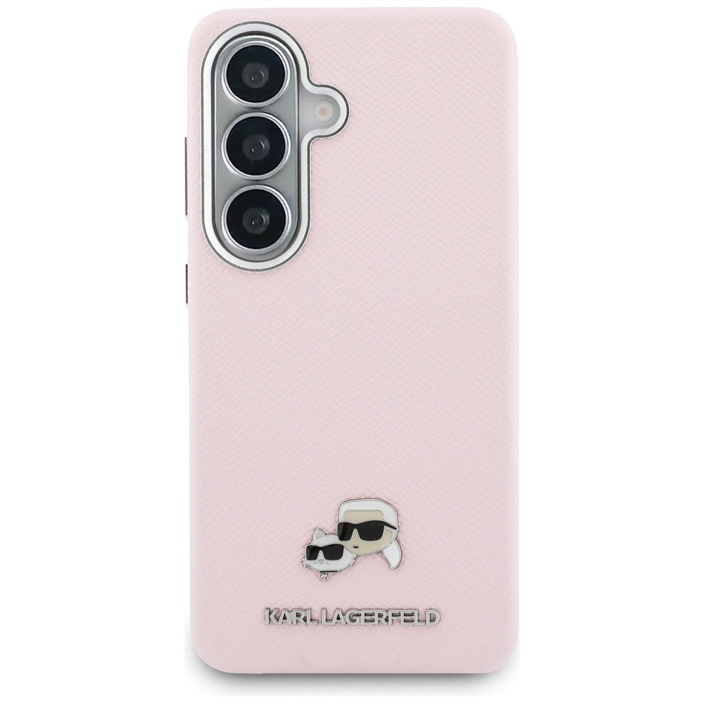 Karl Lagerfeld Saffiano KC Metal Logo MagSafe Case til Samsung Galaxy S26 - Pink