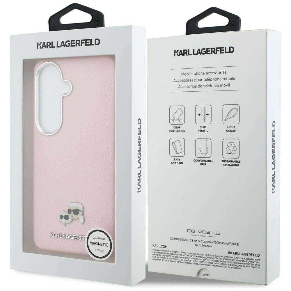 Karl Lagerfeld Saffiano KC Metal Logo MagSafe Case til Samsung Galaxy S26+ - Pink