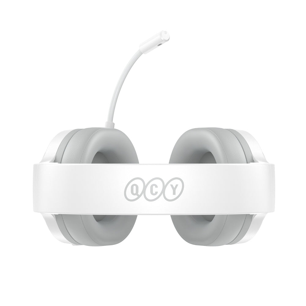 QCY Heroad V200 Tri-Mode Gaming Headphones with 7.1 Sound, 240h Battery, and Detachable Microphone - White