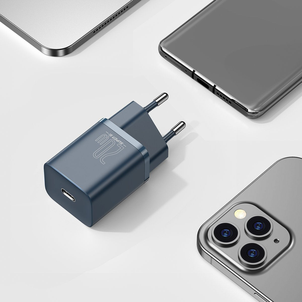 Baseus Super Si Quick Charger 1C 20W med USB-C-kabel til Lightning 1m (blå)