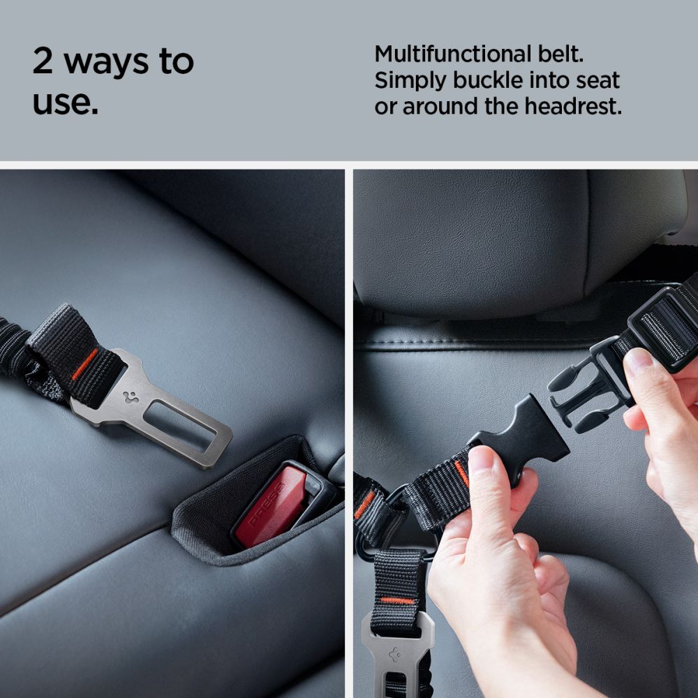 Spigen PS100 Universal Pet Seat Belt - sort