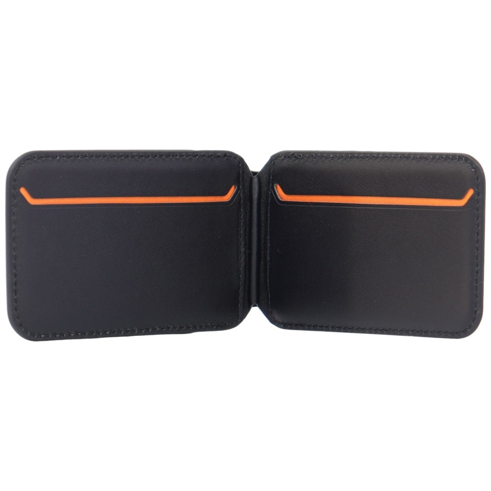 Lamborghini D1 Genuine Leather MagSafe mobiltelefon tegnebog - sort og orange