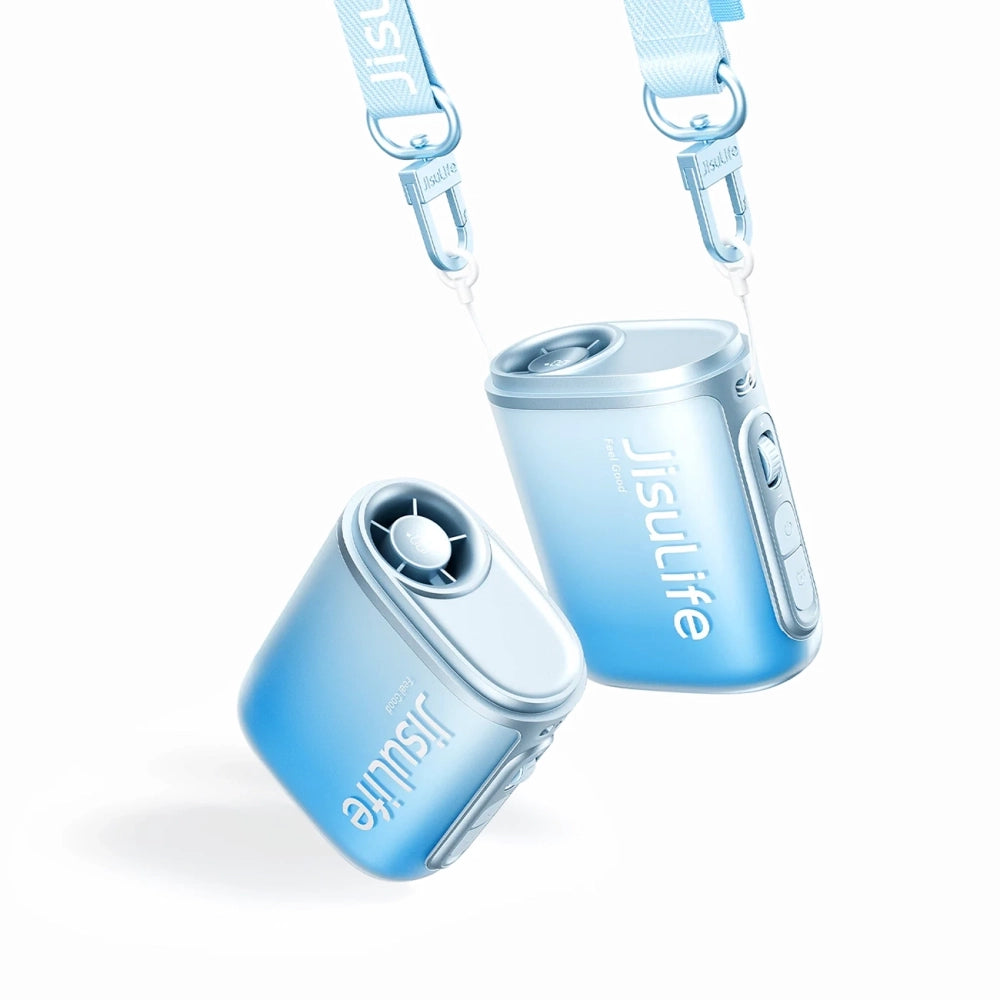 Jisulife Neck Fan 5 4500mAh Mini Fan med Lanyard - Blå