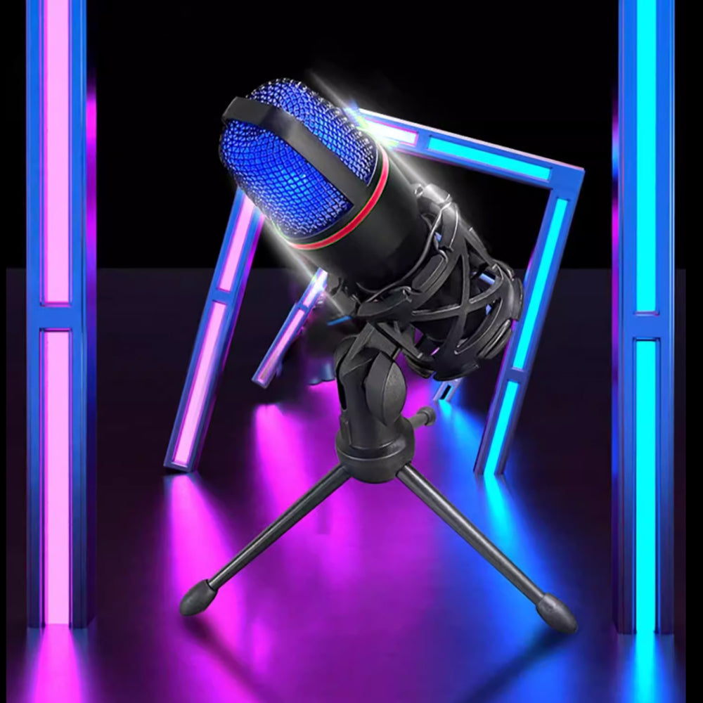 Wozinsky Studio Gaming USB Computer Microphone with RGB Stand - Black